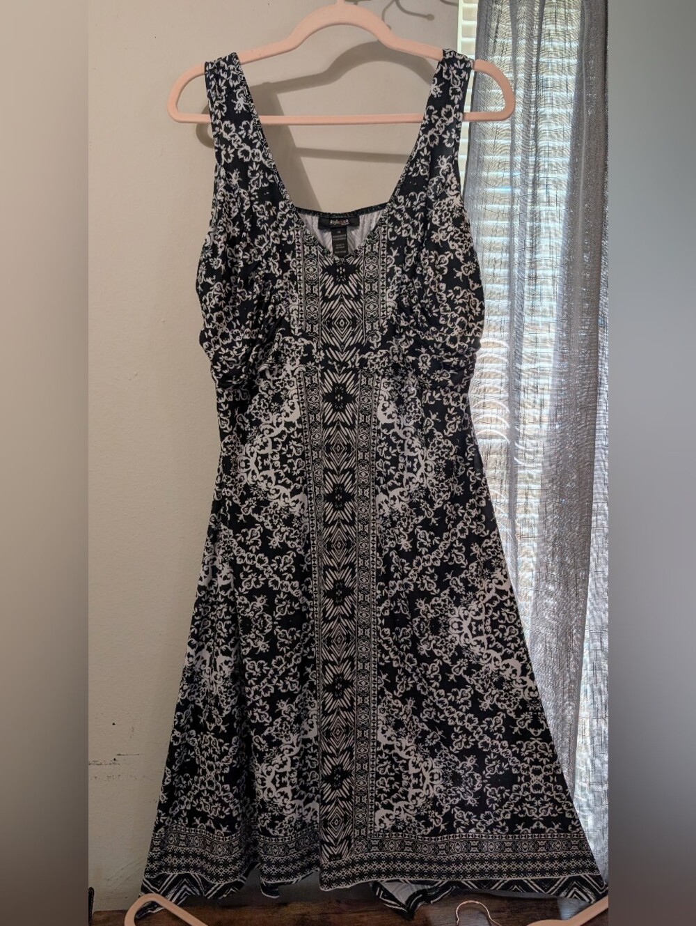 Style & Co. Super Stretchy Rhinestone Black and White A Line Dress Size 1X
